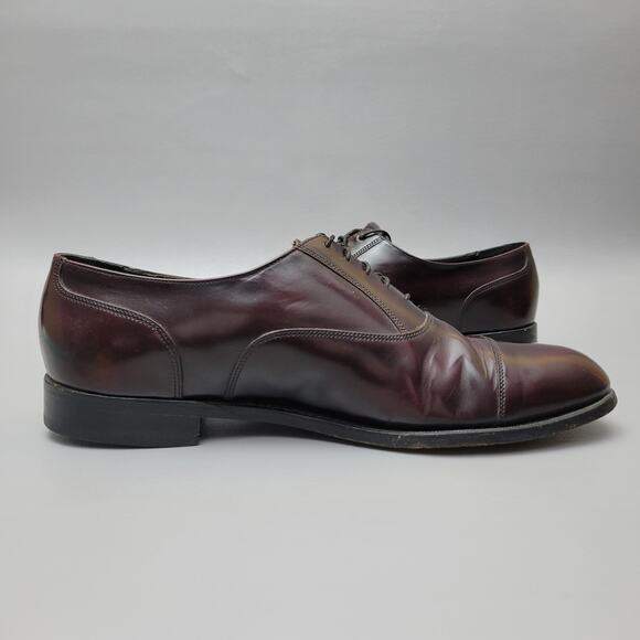 Florsheim Shoes Men's Size 10 D Cap Toe Lace Up Oxford Brown Burgundy Leather - Picture 3 of 15